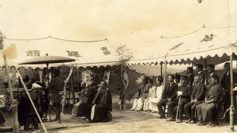 The completion ceremony of Nippon Cisso Hiryo Nobeoka plant (1922)