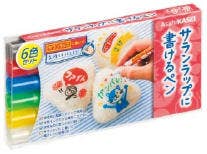 「サランラップに書けるペン 6色セット（赤・青・黒・緑・黄・白）」 希望小売価格　980円（税込1,058円）