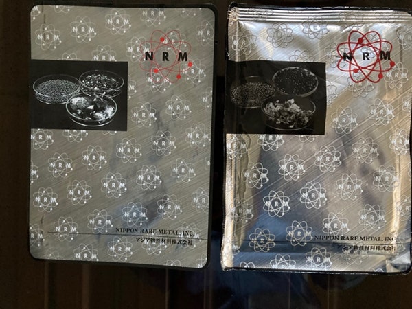 Authentic selenium product (left) and counterfeit (right)