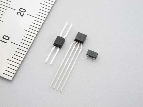 Hall elements (from left: HW-300A, HW-300B, HW-101A)