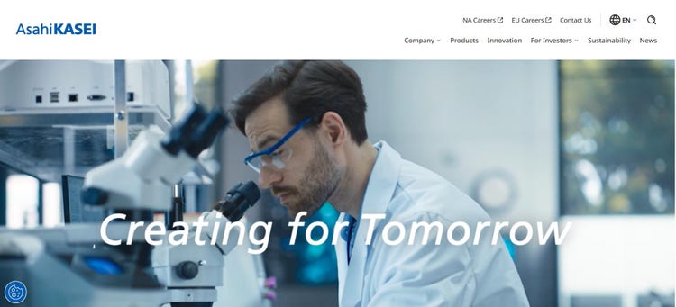 Homepage of the new website